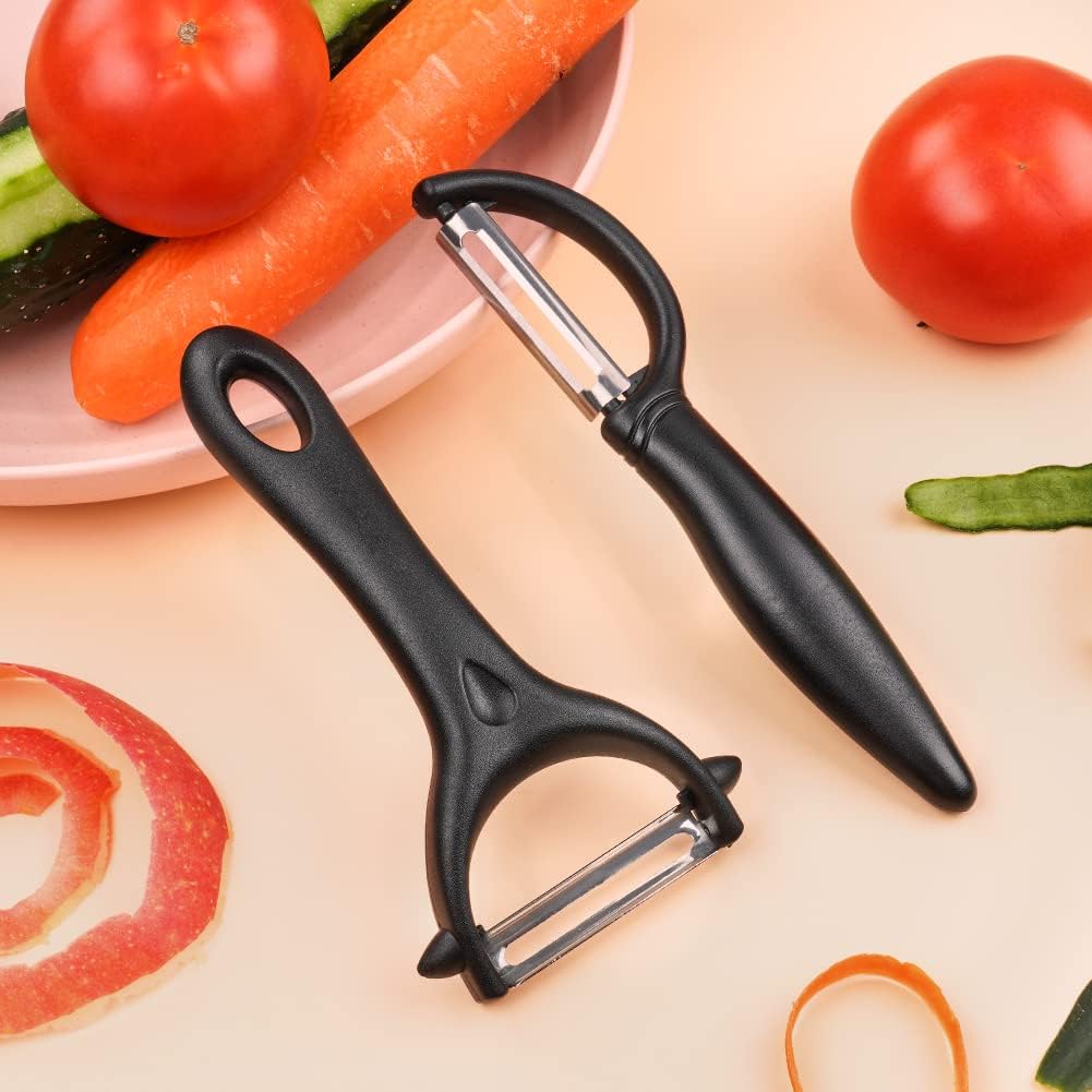 2PCS Potato Peeler, Y-Shaped Swivel Vegetable Peeler, Green + Black