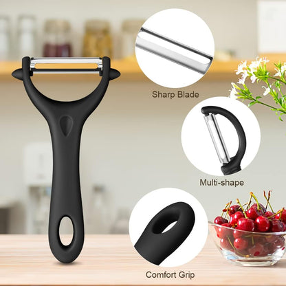2PCS Potato Peeler, Y-Shaped Swivel Vegetable Peeler, Green + Black