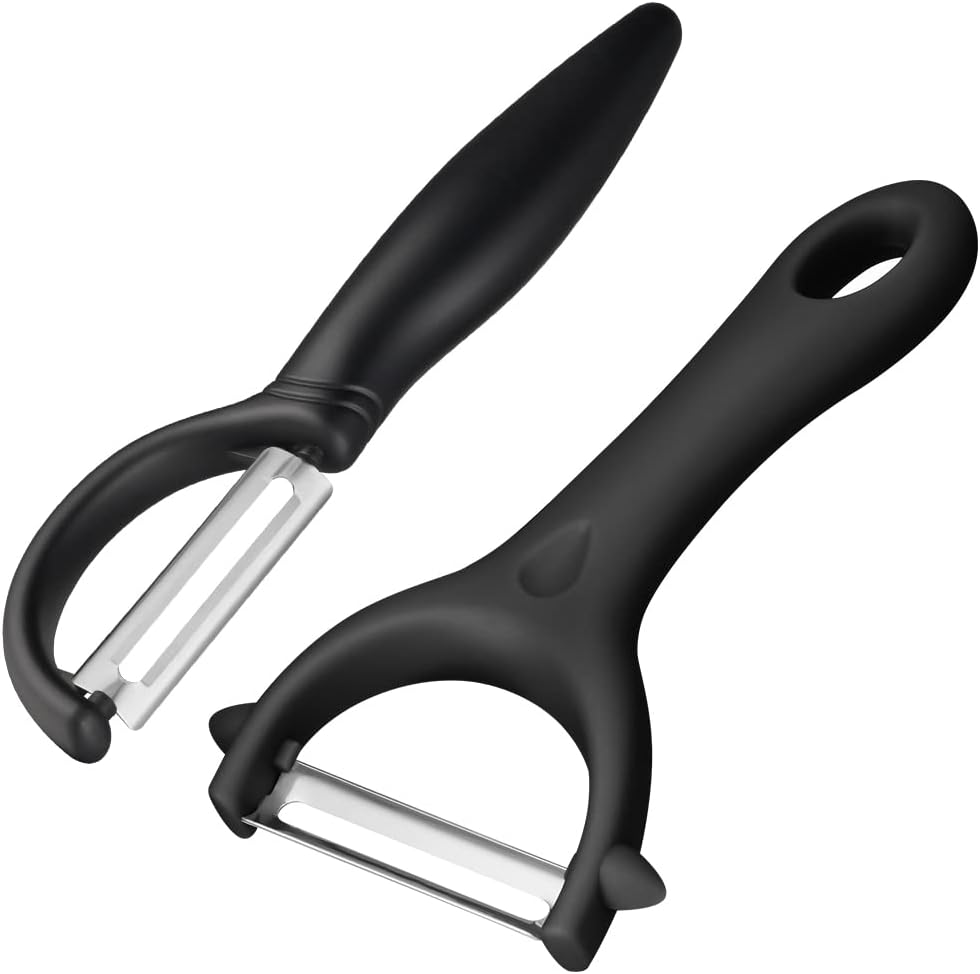 2PCS Potato Peeler, Y-Shaped Swivel Vegetable Peeler, Green + Black