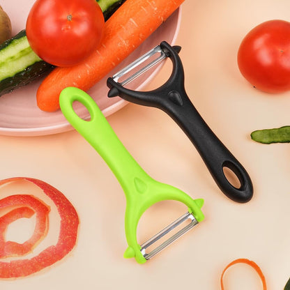 2PCS Potato Peeler, Y-Shaped Swivel Vegetable Peeler, Green + Black