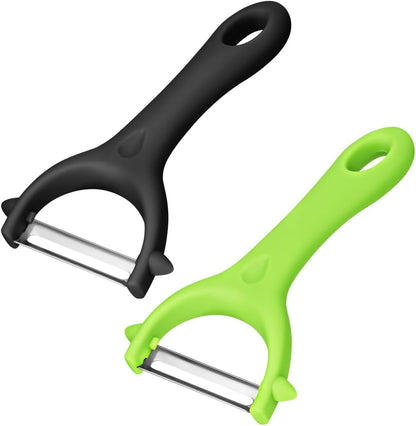 2PCS Potato Peeler, Y-Shaped Swivel Vegetable Peeler, Green + Black