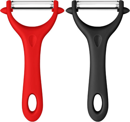 2PCS Potato Peeler, Y-Shaped Swivel Vegetable Peeler, Green + Black