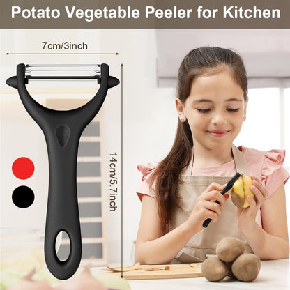 2PCS Potato Peeler, Y-Shaped Swivel Vegetable Peeler, Green + Black