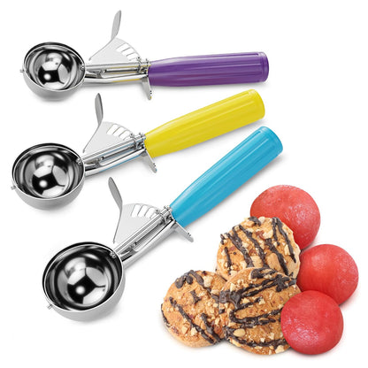 1 Oz Ice Cream Scoop with Trigger #30 - Versatile 1 Oz Scoop for Gelato, Cookie Dough Baking, Sorbet & Meatballs - Rust-Resistant Stainless Steel, Easy to Clean | Great Portion Control for Daily Prep