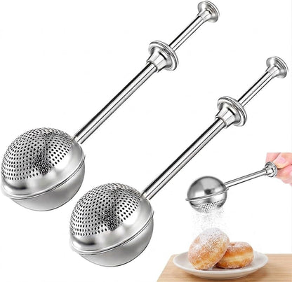 Powdered sugar shaker duster, flour dispenser for bread baking, rice flour sifter, sourdough bread baking supplies, versatile flour duster for baking, ideal for powdered sugar and flour distribution