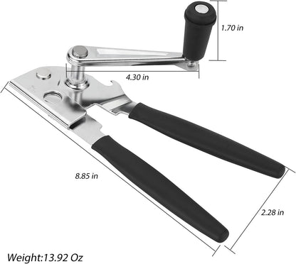 Heavy-Duty Commercial Manual Crank Can Openers,Rubber-Coated Long Handles | Easy to use, Ergonomic,Works Great on #10 Cans,for Restaurants,Home Kitchens,Seniors & Arthritis