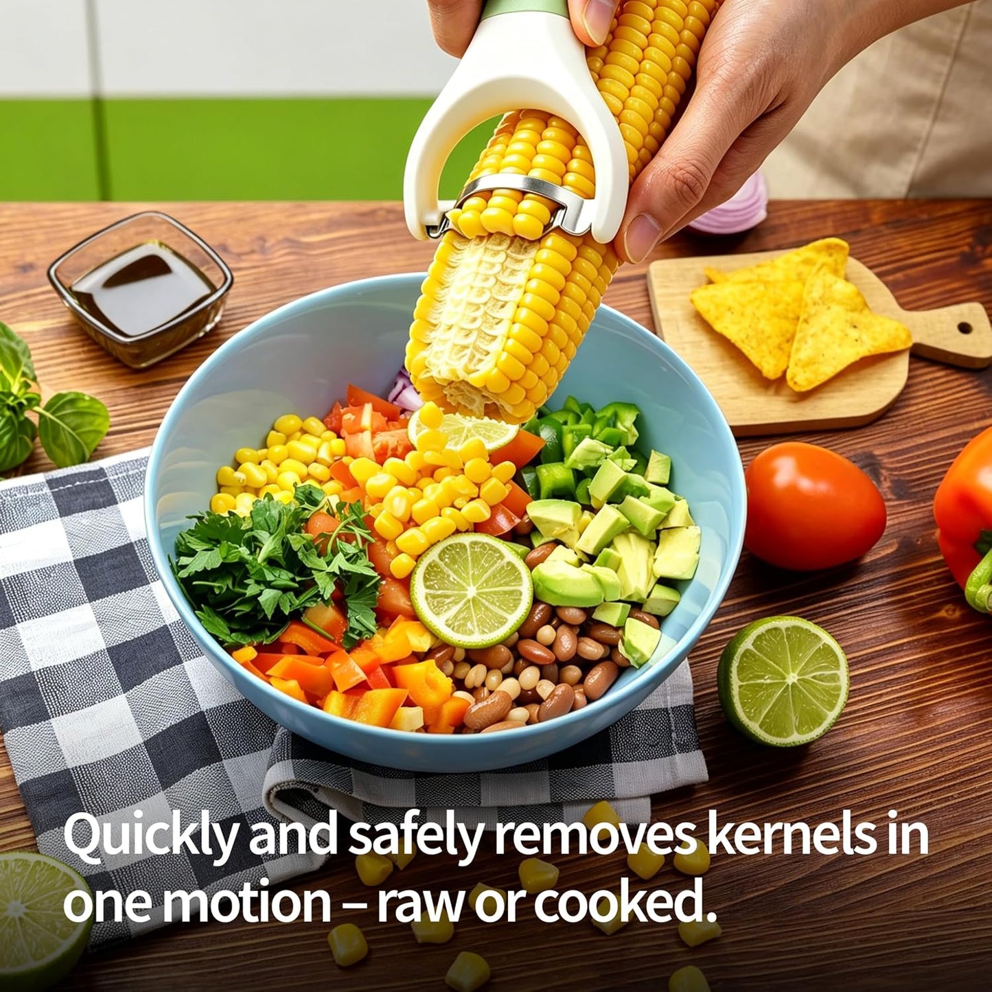 Corn Peeler & Stripper Tool, Stainless Steel Kernel Remover, Easy-Grip Handle, Dishwasher Safe - Efficient Corn Stripper for Corn on the Cob