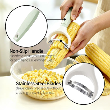 Corn Peeler & Stripper Tool, Stainless Steel Kernel Remover, Easy-Grip Handle, Dishwasher Safe - Efficient Corn Stripper for Corn on the Cob