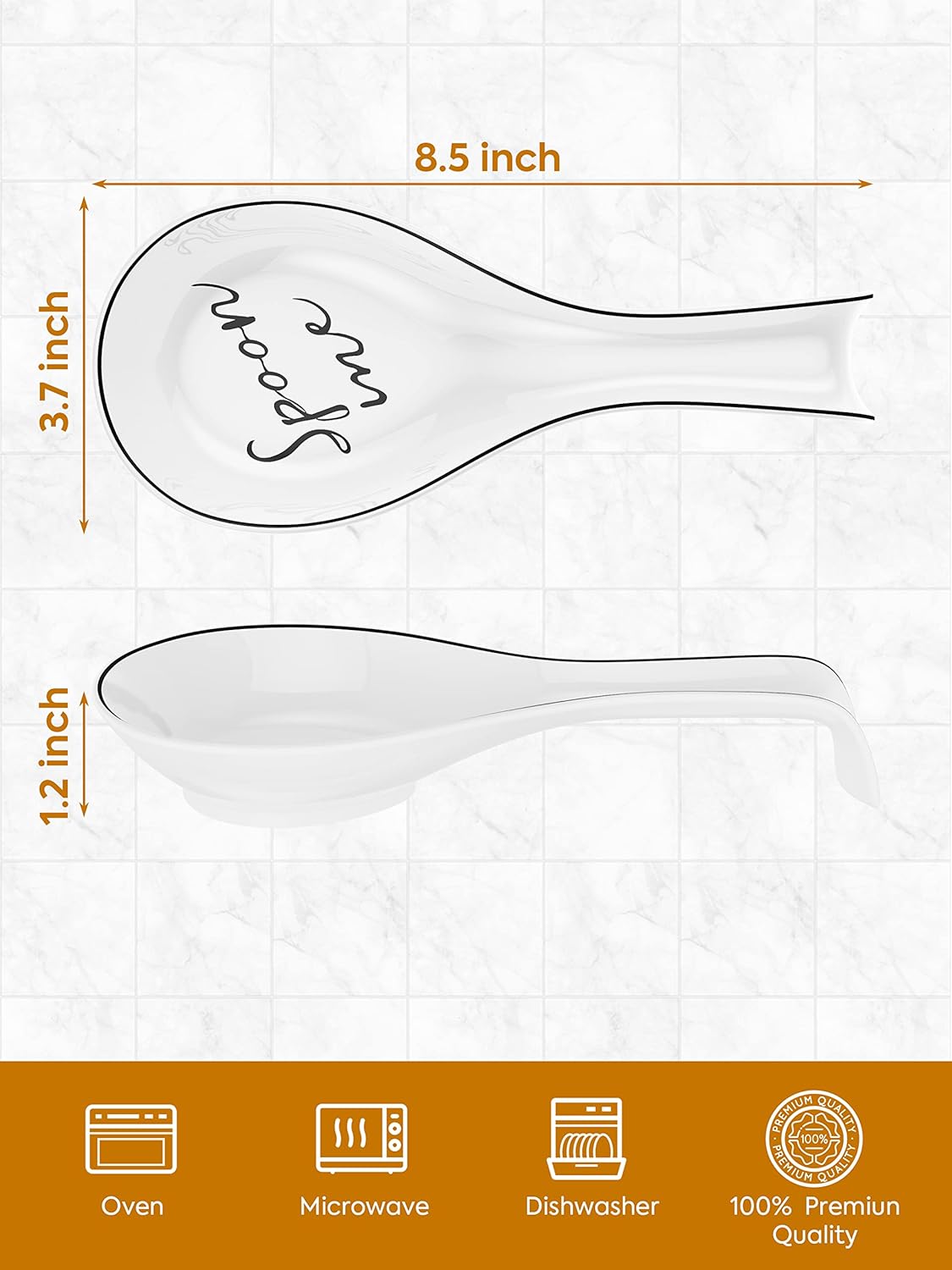 Ceramic Spoon Rest for Stove Top, Porcelain Spoon Holder, Large Utensil Rest for Kitchen Counter, Spoon Rest for Spoon, Ladle, Spatula, Modern Farmhouse Kitchen Decor, 1 Pcs