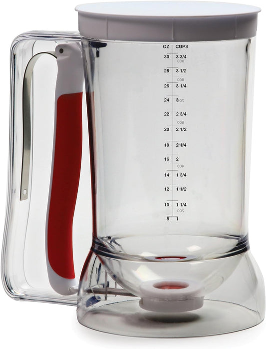 1013 Batter Dispenser Clear/Red, 4 cup
