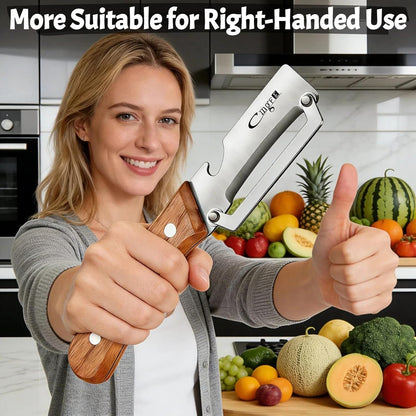 Vegetable Peeler, Stainless Steel Wooden Handle for Potato, Apple
