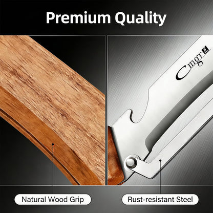 Vegetable Peeler, Stainless Steel Wooden Handle for Potato, Apple