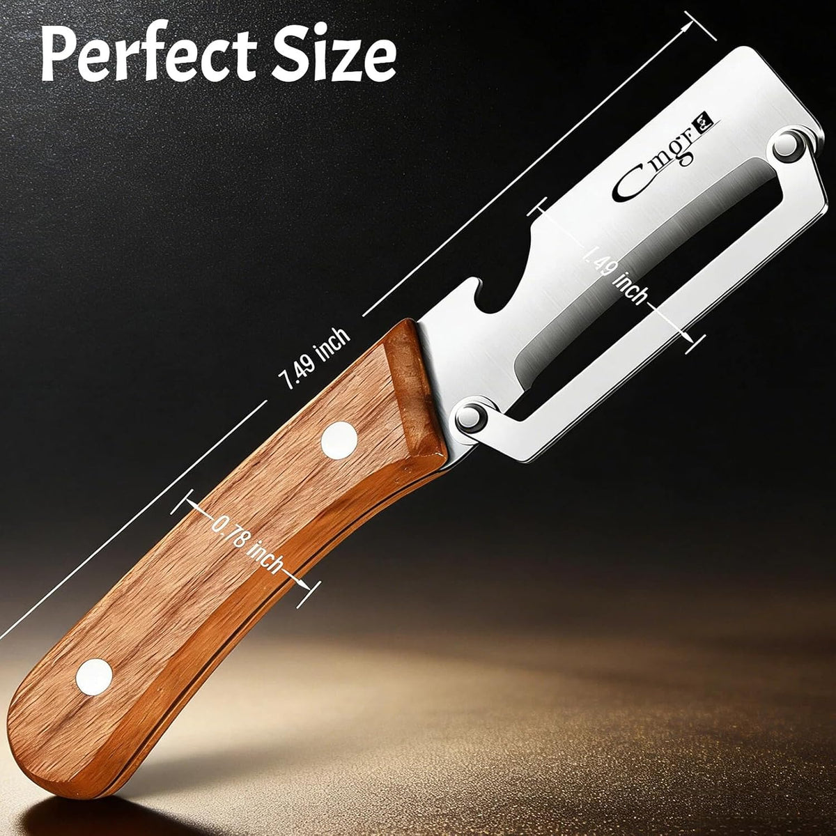 Vegetable Peeler, Stainless Steel Wooden Handle for Potato, Apple