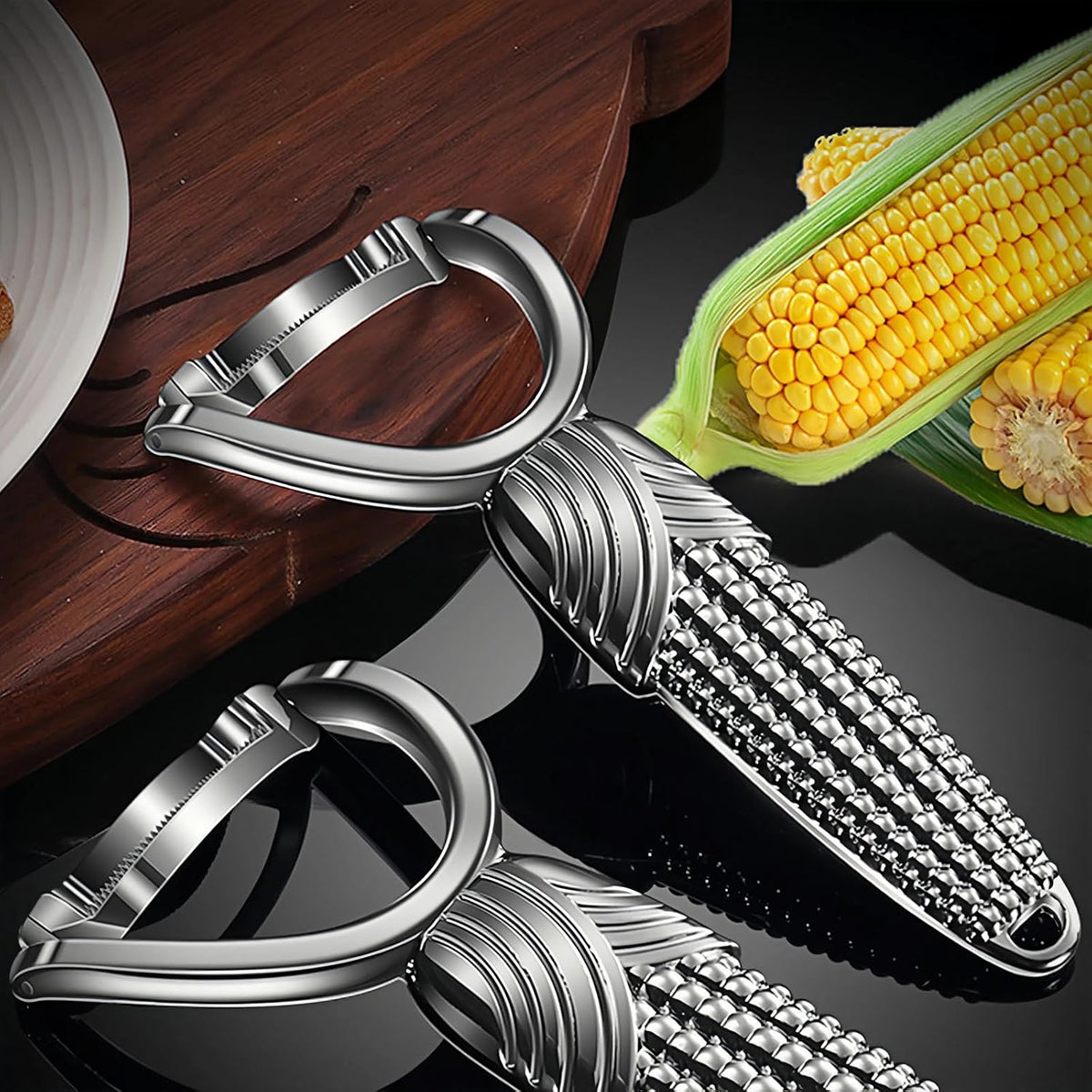 Vegetable Peeler, Stainless Steel Wooden Handle for Potato, Apple