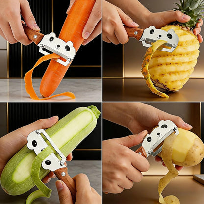 Vegetable Peeler, Stainless Steel Wooden Handle for Potato, Apple