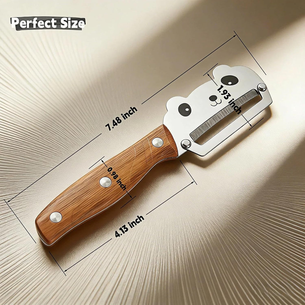 Vegetable Peeler, Stainless Steel Wooden Handle for Potato, Apple