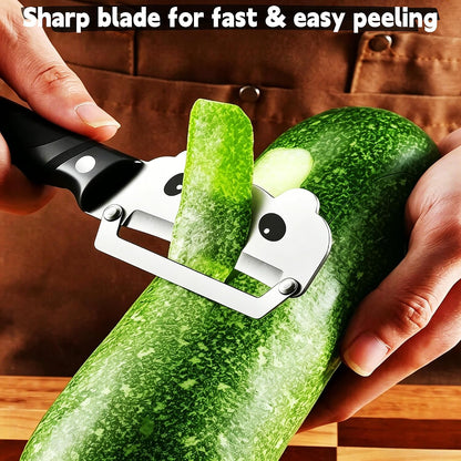 Vegetable Peeler, Stainless Steel Wooden Handle for Potato, Apple