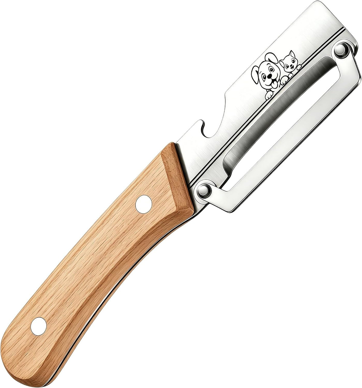 Vegetable Peeler, Stainless Steel Wooden Handle for Potato, Apple