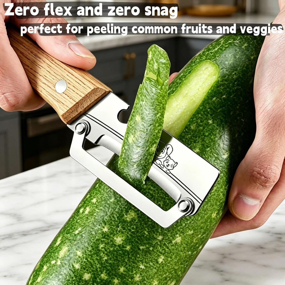Vegetable Peeler, Stainless Steel Wooden Handle for Potato, Apple