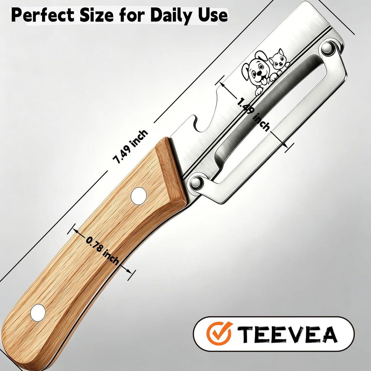 Vegetable Peeler, Stainless Steel Wooden Handle for Potato, Apple