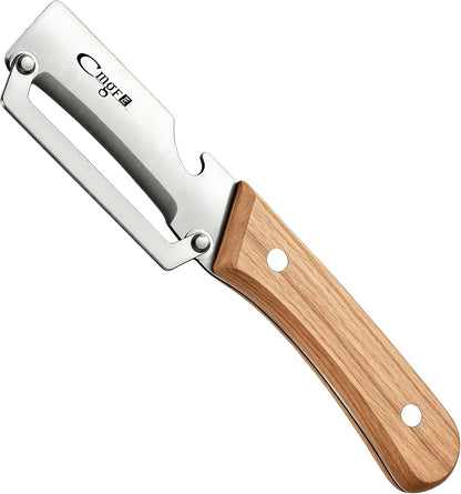 Vegetable Peeler, Stainless Steel Wooden Handle for Potato, Apple