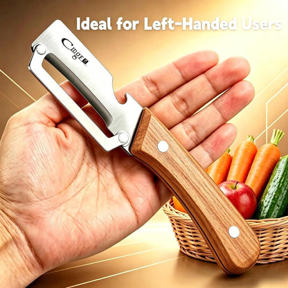 Vegetable Peeler, Stainless Steel Wooden Handle for Potato, Apple