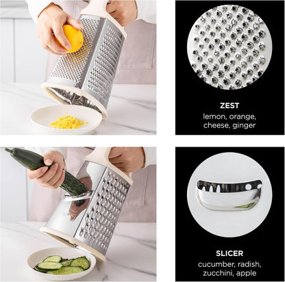Everyday Collection Multifunction Grater- Stainless Steel Grater and Zester for Cheese, Spices, Vegetables, Cream
