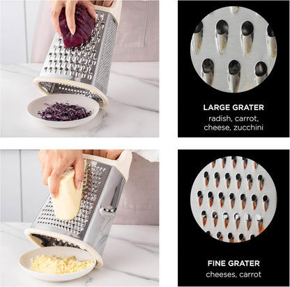 Everyday Collection Multifunction Grater- Stainless Steel Grater and Zester for Cheese, Spices, Vegetables, Cream
