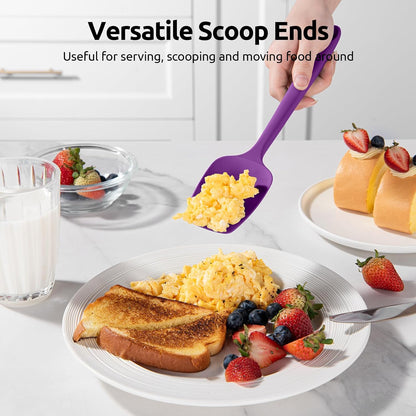 Silicone Spatula Set with 600 Degrees Fahrenheit Heat Resistant (Black)