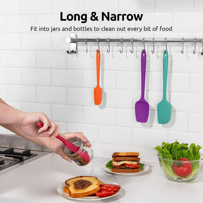 Silicone Spatula Set with 600 Degrees Fahrenheit Heat Resistant (Black)