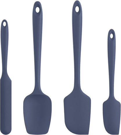 Silicone Spatula Set with 600 Degrees Fahrenheit Heat Resistant (Black)