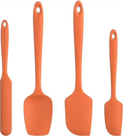 Silicone Spatula Set with 600 Degrees Fahrenheit Heat Resistant (Black)