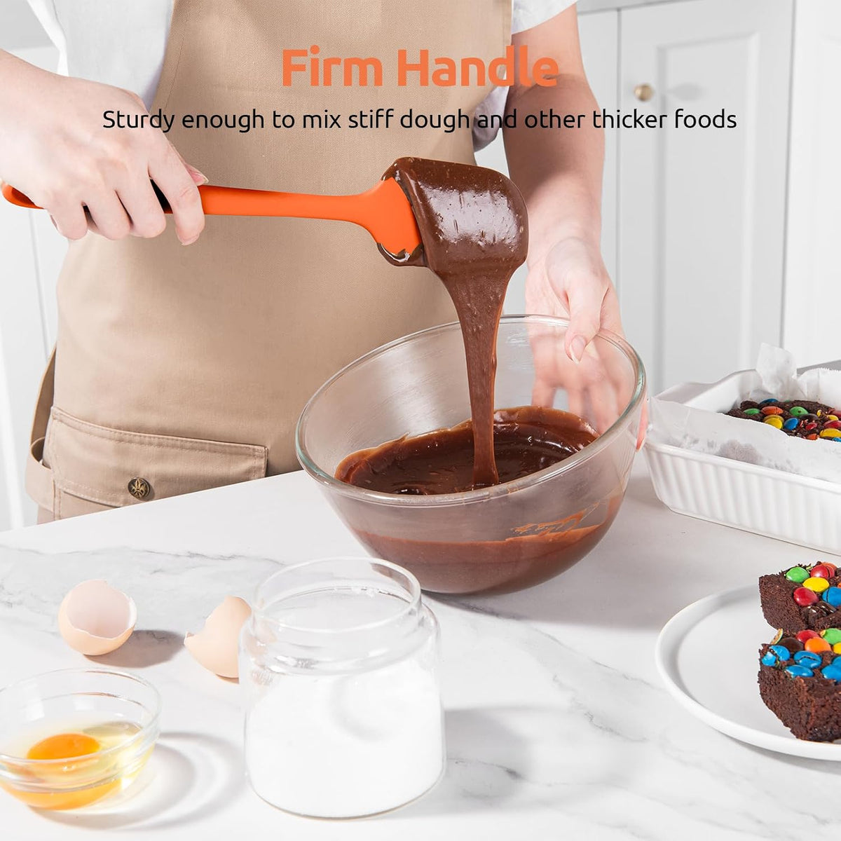 Silicone Spatula Set with 600 Degrees Fahrenheit Heat Resistant (Black)