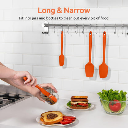Silicone Spatula Set with 600 Degrees Fahrenheit Heat Resistant (Black)