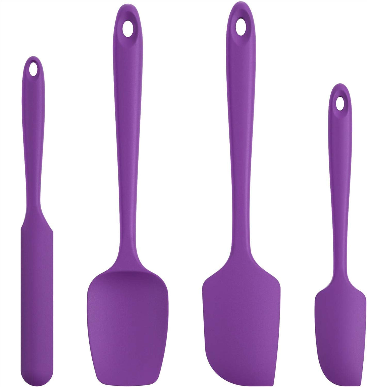 Silicone Spatula Set with 600 Degrees Fahrenheit Heat Resistant (Black)
