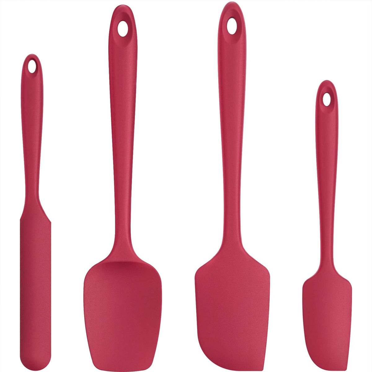 Silicone Spatula Set with 600 Degrees Fahrenheit Heat Resistant (Black)