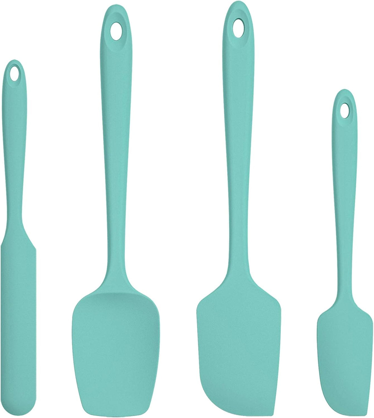 Silicone Spatula Set with 600 Degrees Fahrenheit Heat Resistant (Black)