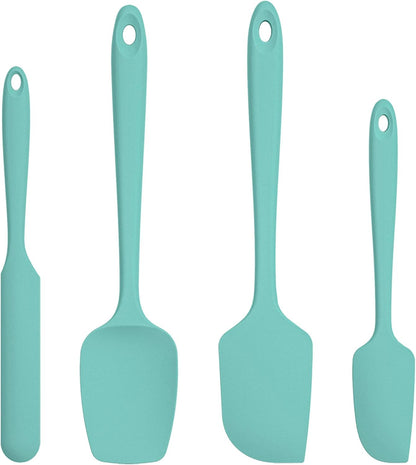 Silicone Spatula Set with 600 Degrees Fahrenheit Heat Resistant (Black)
