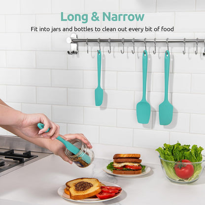 Silicone Spatula Set with 600 Degrees Fahrenheit Heat Resistant (Black)