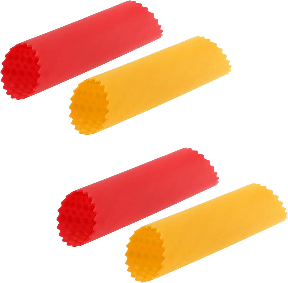 4Pcs Garlic Peeler Skin Remover Roller Keeper,Easy Quick to Peeled Garlic Cloves with Silicone Tube Roller Garlic Peeling Kitchen Tool(Red -2PCS/ Orange -2PCS)