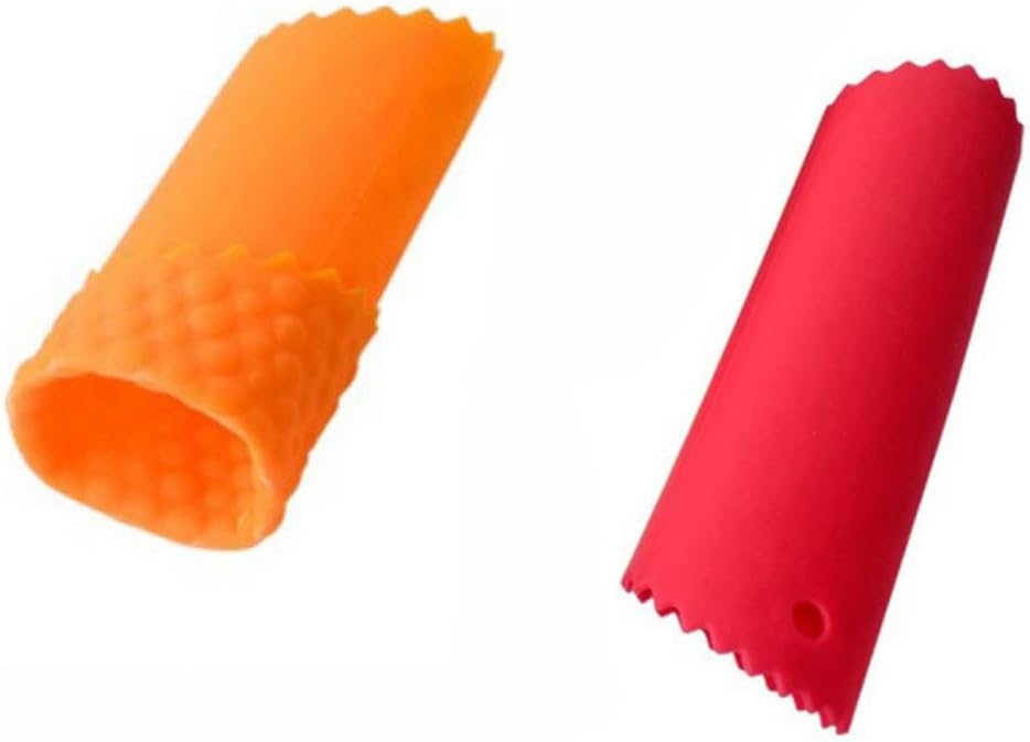 4Pcs Garlic Peeler Skin Remover Roller Keeper,Easy Quick to Peeled Garlic Cloves with Silicone Tube Roller Garlic Peeling Kitchen Tool(Red -2PCS/ Orange -2PCS)