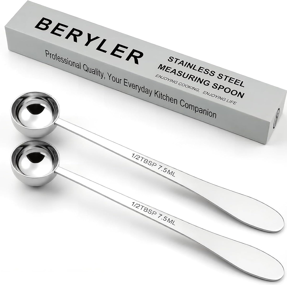 2PCS 1Teaspoon(1tsp, 1/3tbsp, 5ml) Extra-long Handle Measuring Spoon