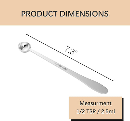 2PCS 1Teaspoon(1tsp, 1/3tbsp, 5ml) Extra-long Handle Measuring Spoon