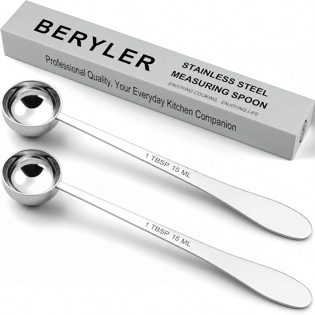 2PCS 1Teaspoon(1tsp, 1/3tbsp, 5ml) Extra-long Handle Measuring Spoon