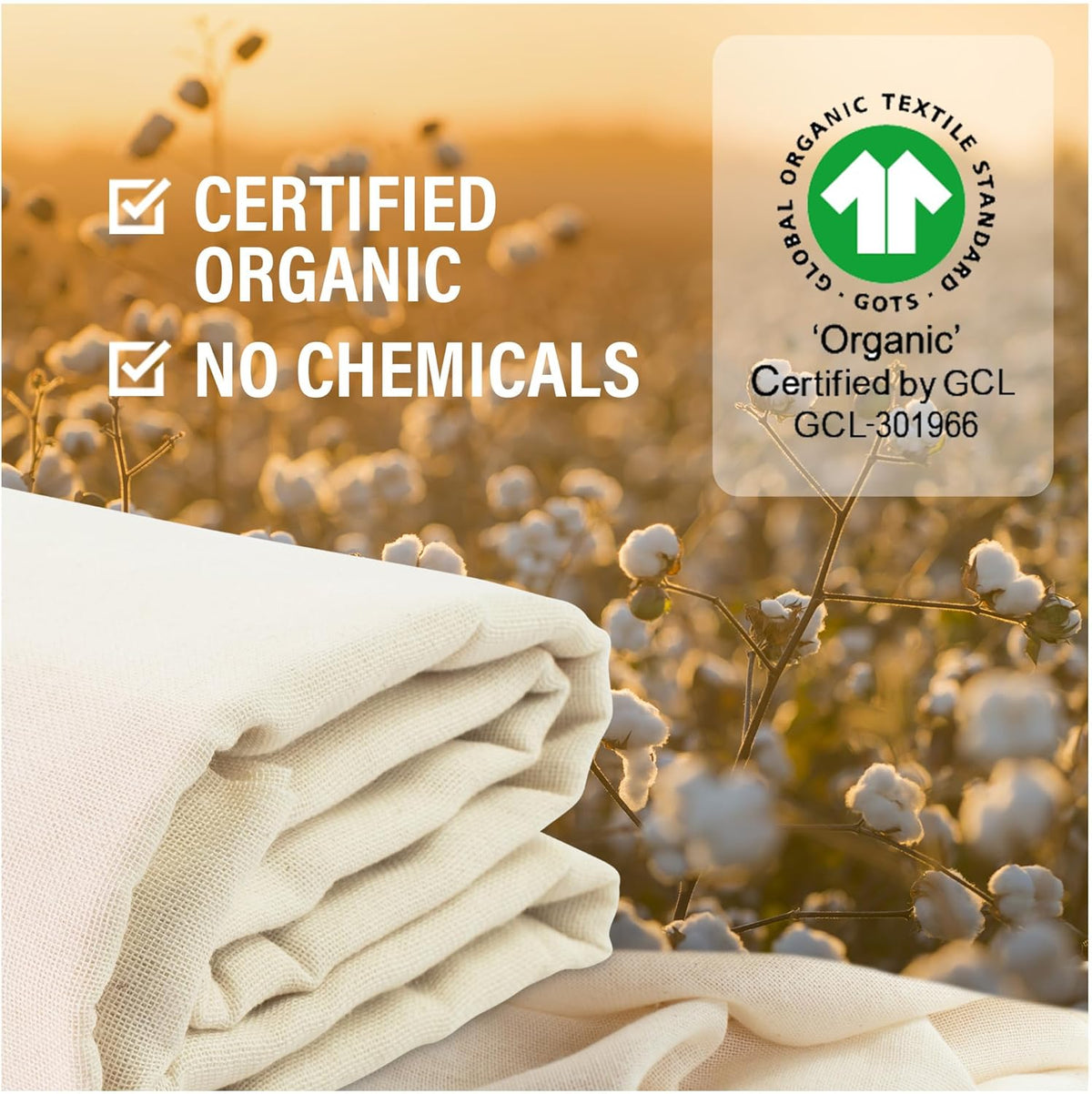 Organic Unbleached Cotton Cheesecloth – GOTS Certified Muslin Cloth for Straining & Cooking, Reusable Kitchen Filter, Large 18 sq ft