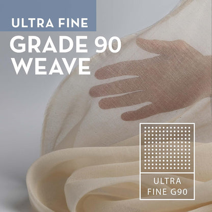 Organic Unbleached Cotton Cheesecloth – GOTS Certified Muslin Cloth for Straining & Cooking, Reusable Kitchen Filter, Large 18 sq ft