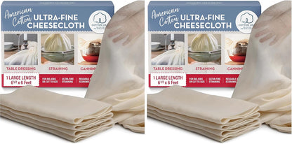Organic Unbleached Cotton Cheesecloth – GOTS Certified Muslin Cloth for Straining & Cooking, Reusable Kitchen Filter, Large 18 sq ft