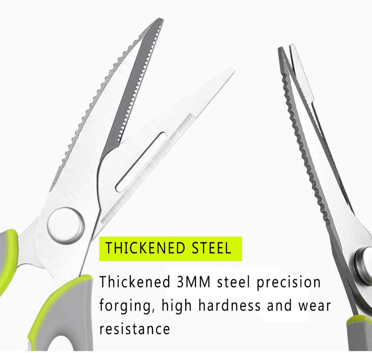 Kitchen Scissors HeavyDuty AllPurpose MagFridge Holder Poultry Shears | Stainless Steel Detachable Blades for Meat, Herbs & Bones, Dishwasher Safe