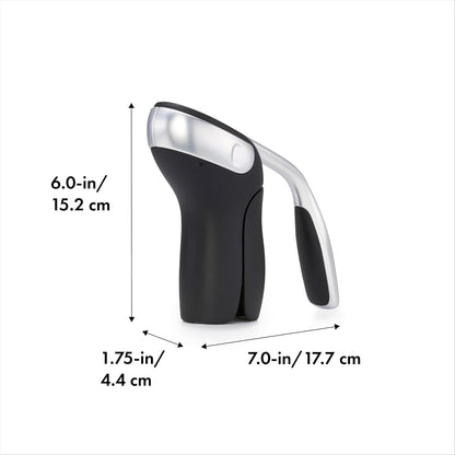 Steel Vertical Lever Corkscrew with Removable Foil Cutter, Wine Opener