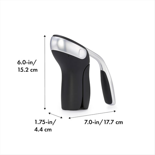Steel Vertical Lever Corkscrew with Removable Foil Cutter, Wine Opener